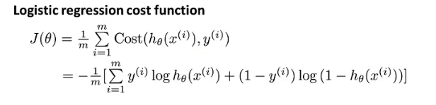 logistic回归代价函数简化